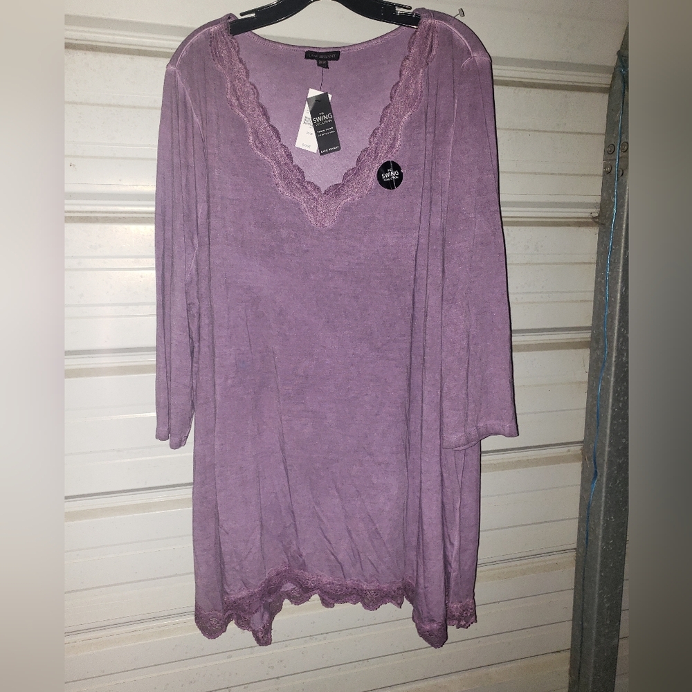 Plus Size 4X New Purple Lane Bryant Swing Shirt Top 26 28